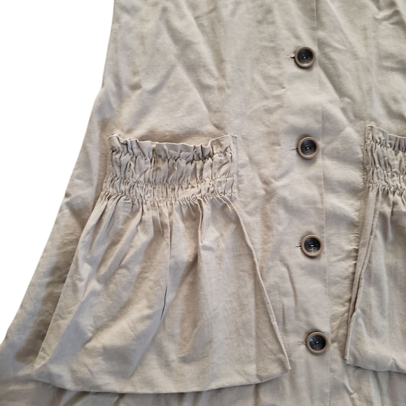 FOR CYNTHIA Tan Linen Dress Small - Picture 2 of 8